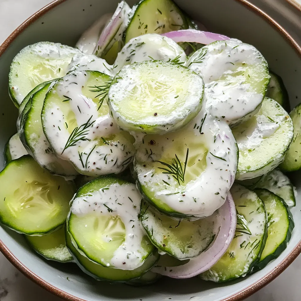 15-Minute Creamy Cucumber Salad Recipe - Easy Summer Side