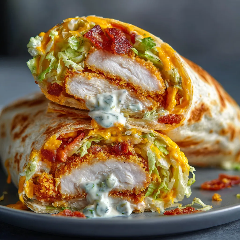 5-Ingredient Crispy Chicken Bacon Ranch Wrap Recipe (25 Min)