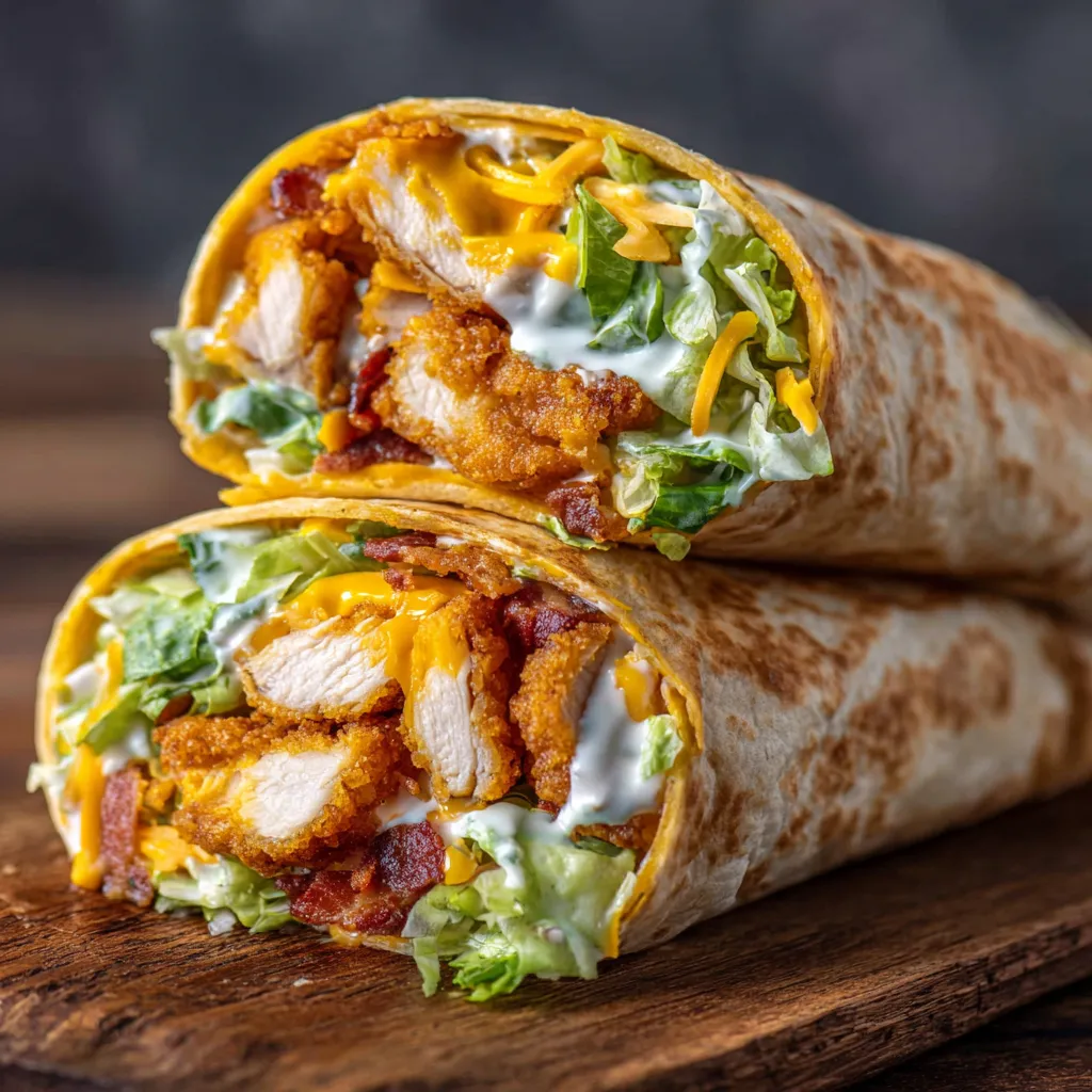 5-Ingredient Crispy Chicken Bacon Ranch Wrap Recipe (25 Min)