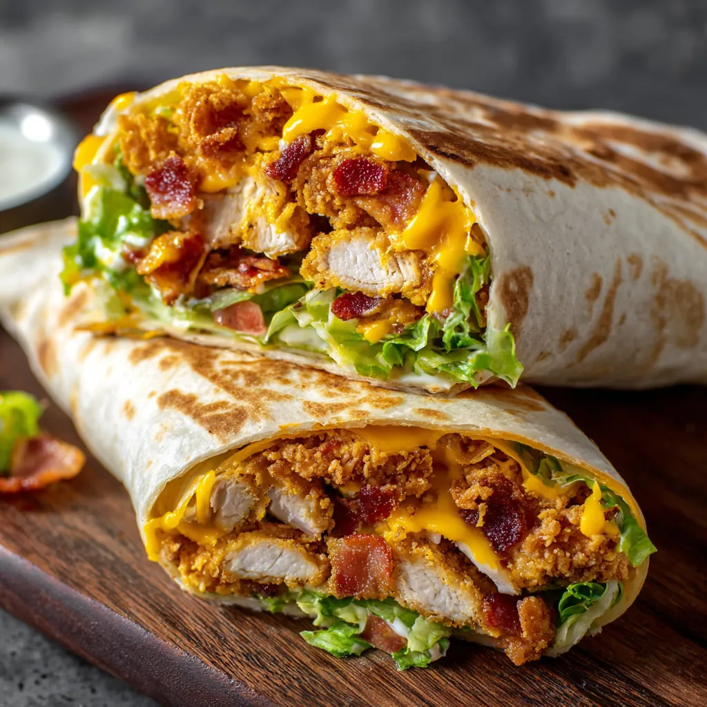 5-Ingredient Crispy Chicken Bacon Ranch Wrap Recipe (25 Min)