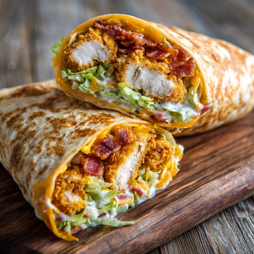 5-Ingredient Crispy Chicken Bacon Ranch Wrap Recipe (25 Min)