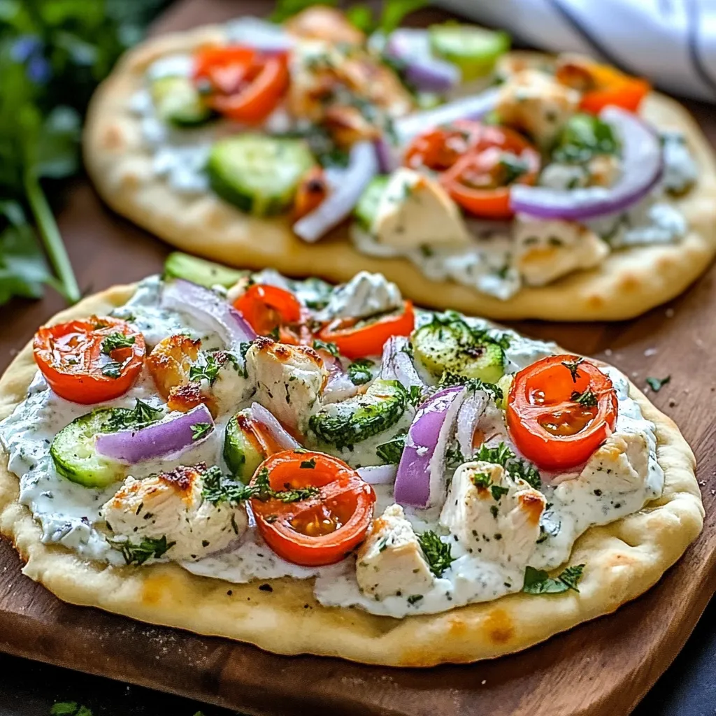 Best Tzatziki Chicken Naan Pizza Recipe - Easy 25 Min