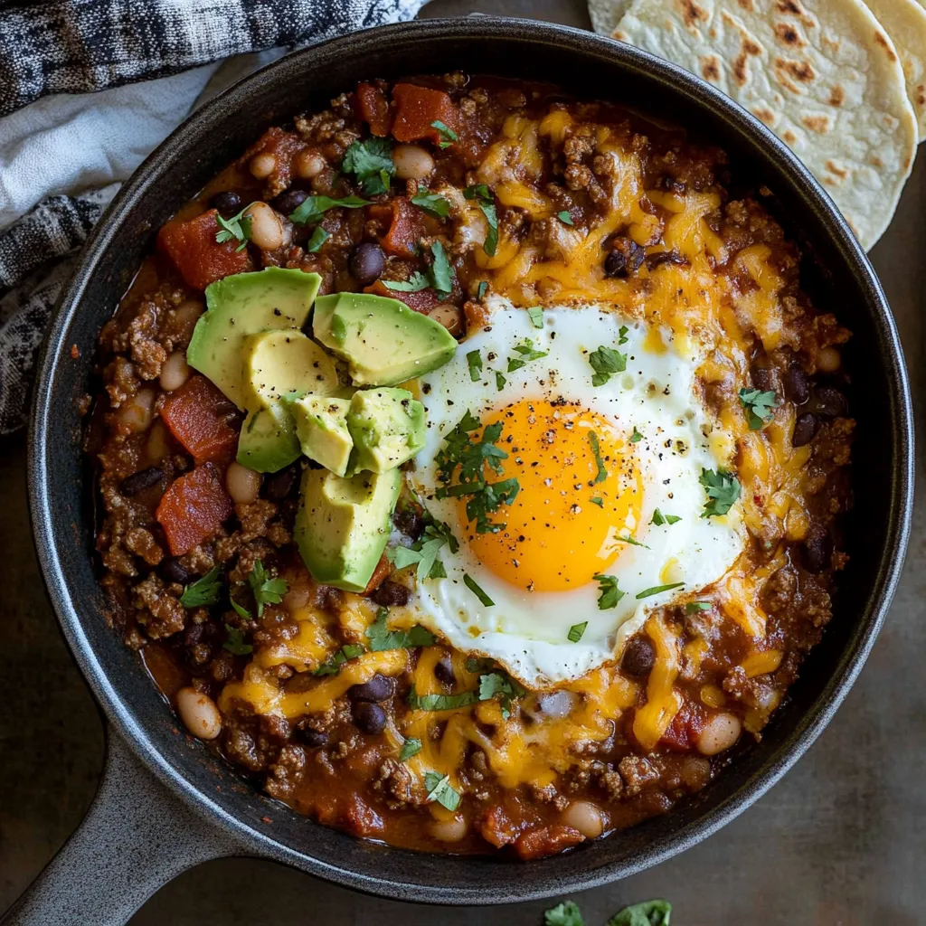 Easy Breakfast Chili and Eggs Recipe - Ready in 30 Minutes 6 Easy Breakfast Chili and Eggs Recipe - Ready in 30 Minutes