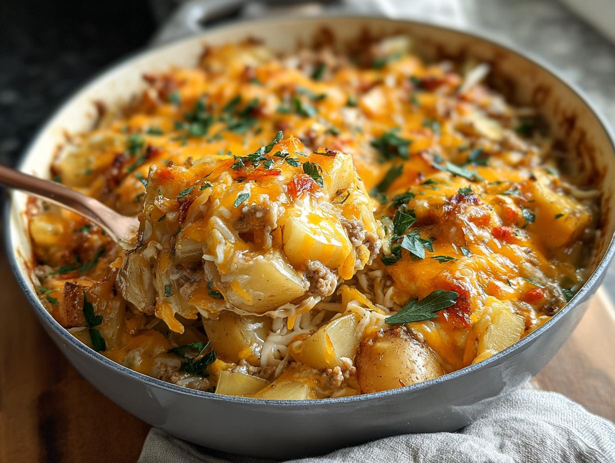 Cheesy Beef Potato Soup