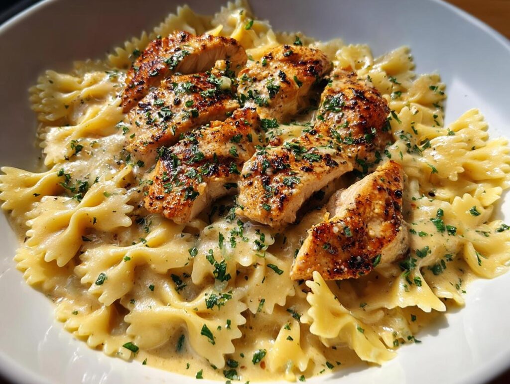 Cheesy Bowtie Pasta Garlic