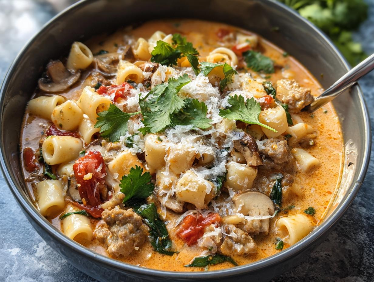 Creamy Sausage Parmesan Pasta: 1 Dreamy Dish - Creamy Sausage Parmesan Pasta - additional detail
