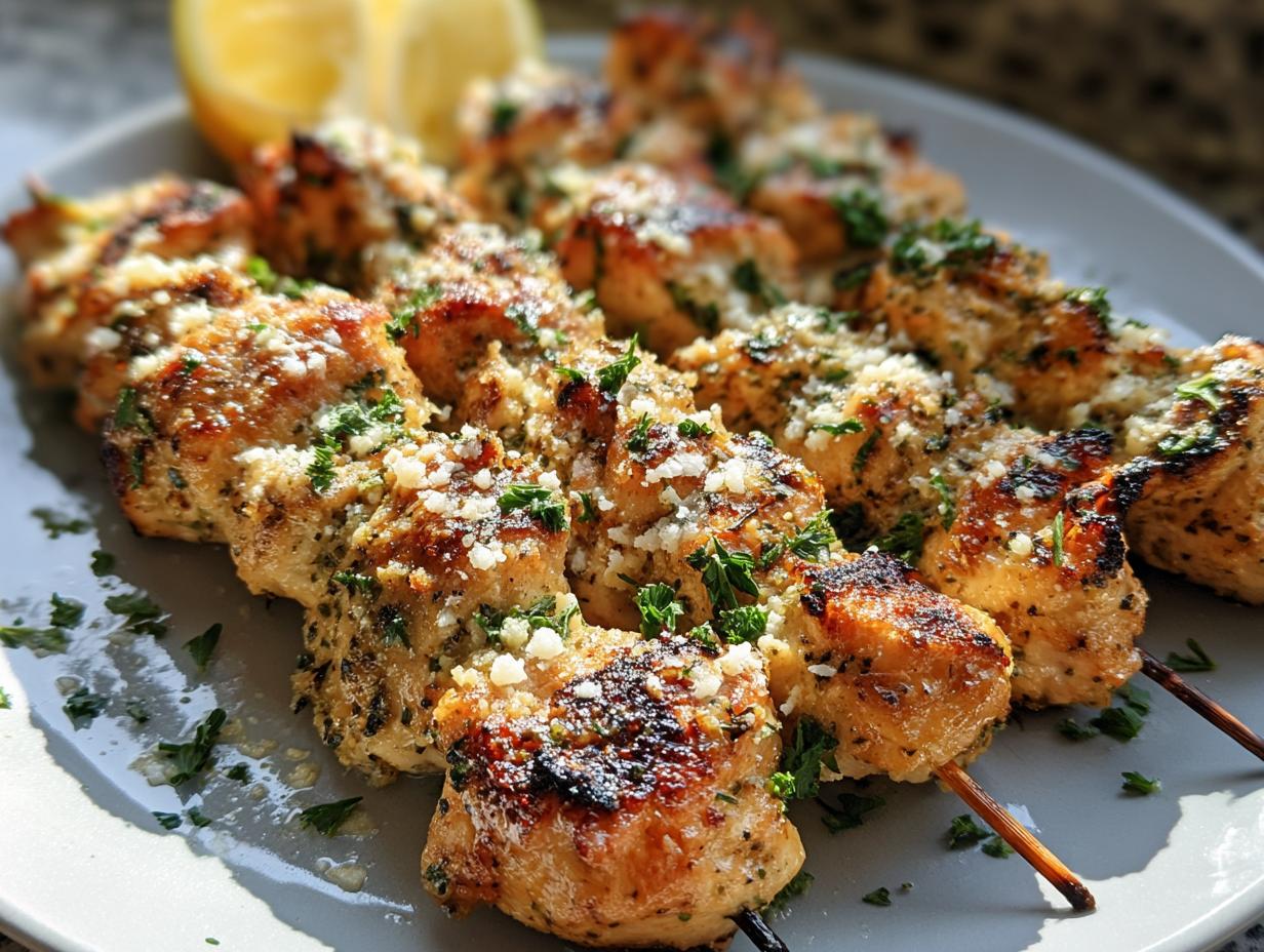 Savory Garlic Parmesan Chicken Skewers Recipe - Easy & Delicious 5 Savory Garlic Parmesan Chicken Skewers Recipe - Garlic Parmesan Chicken Skewersrecipe - additional detail