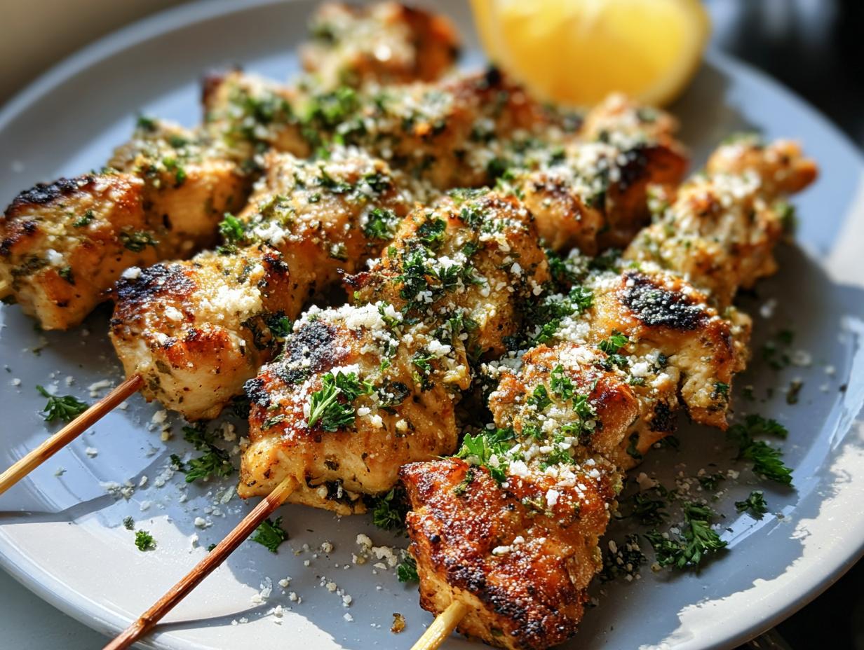Savory Garlic Parmesan Chicken Skewers Recipe - Garlic Parmesan Chicken Skewersrecipe - additional detail