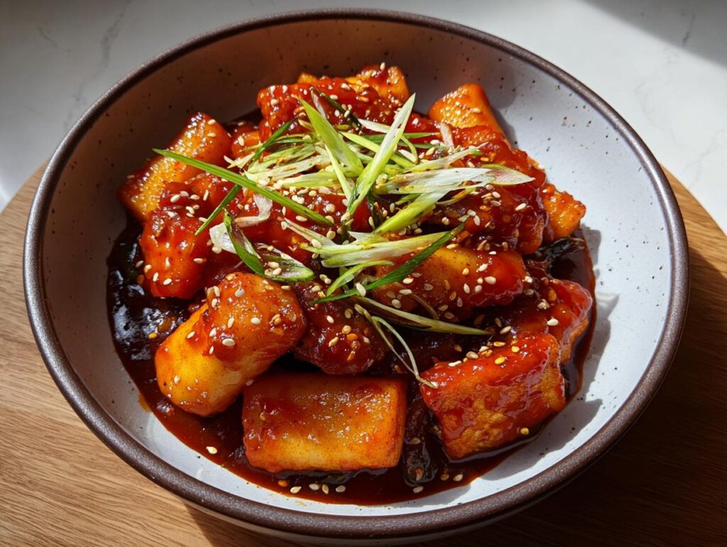 Gochujang Vegan Tteokbokki Crispy