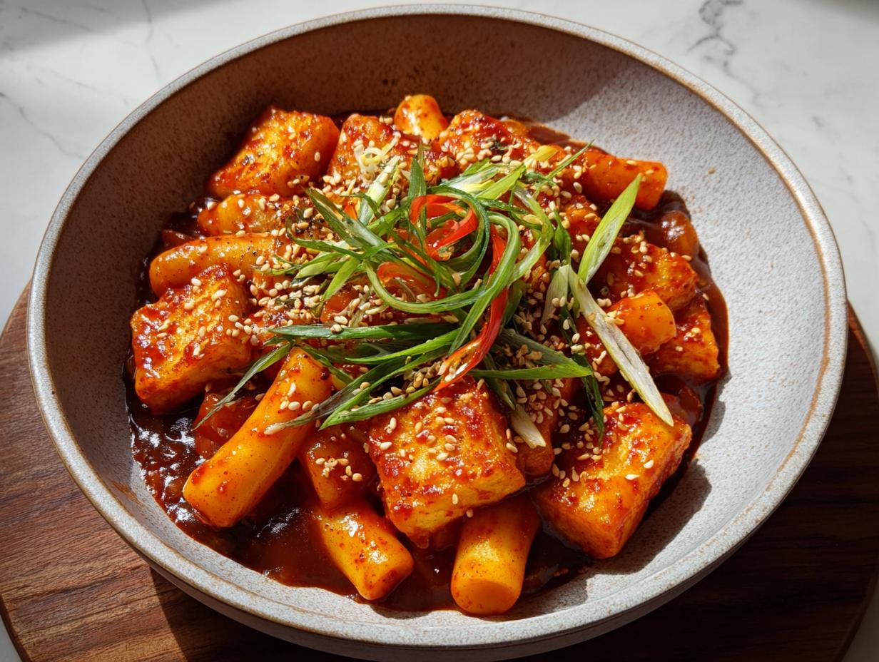 Gochujang Vegan Tteokbokki Crispy: A 10/10 Treat 5 Gochujang Vegan Tteokbokki Crispy: A 10/10 Treat - Gochujang Vegan Tteokbokki Crispy - additional detail