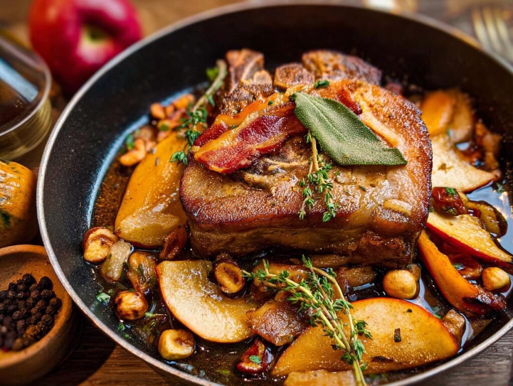 Pork Chops Apples Bacon