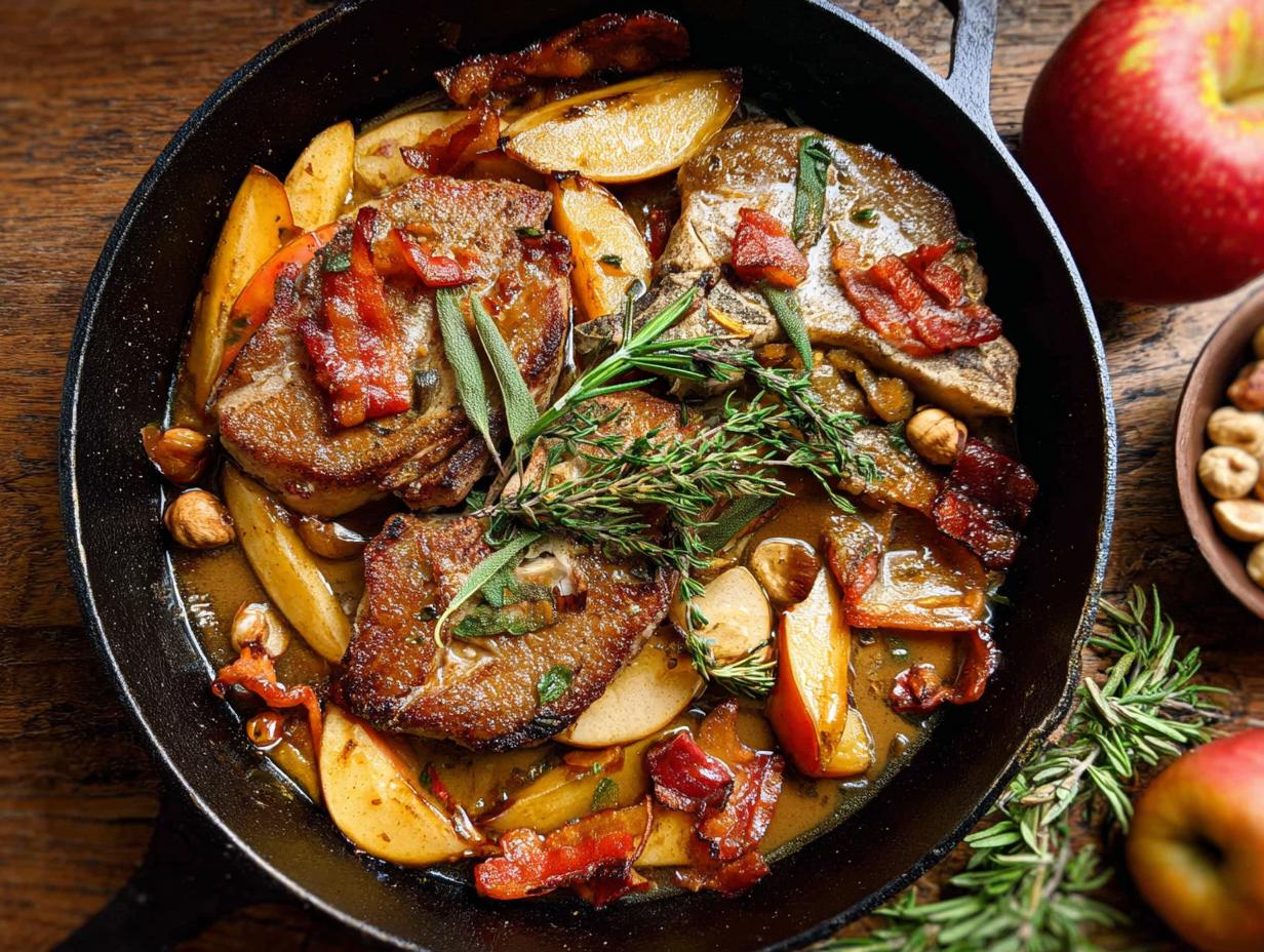 Tender Pork Chops Apples Bacon: 2 Sensational Bites - Pork Chops Apples Bacon - additional detail