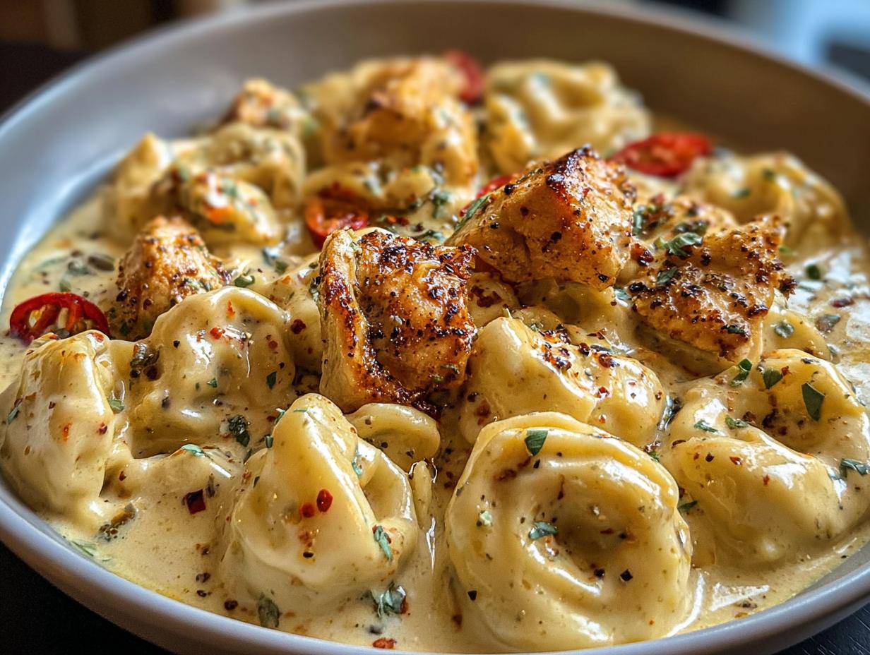 Amazing Spicy Garlic Chicken Tortellini - Spicy Garlic Chicken Tortellini - additional detail