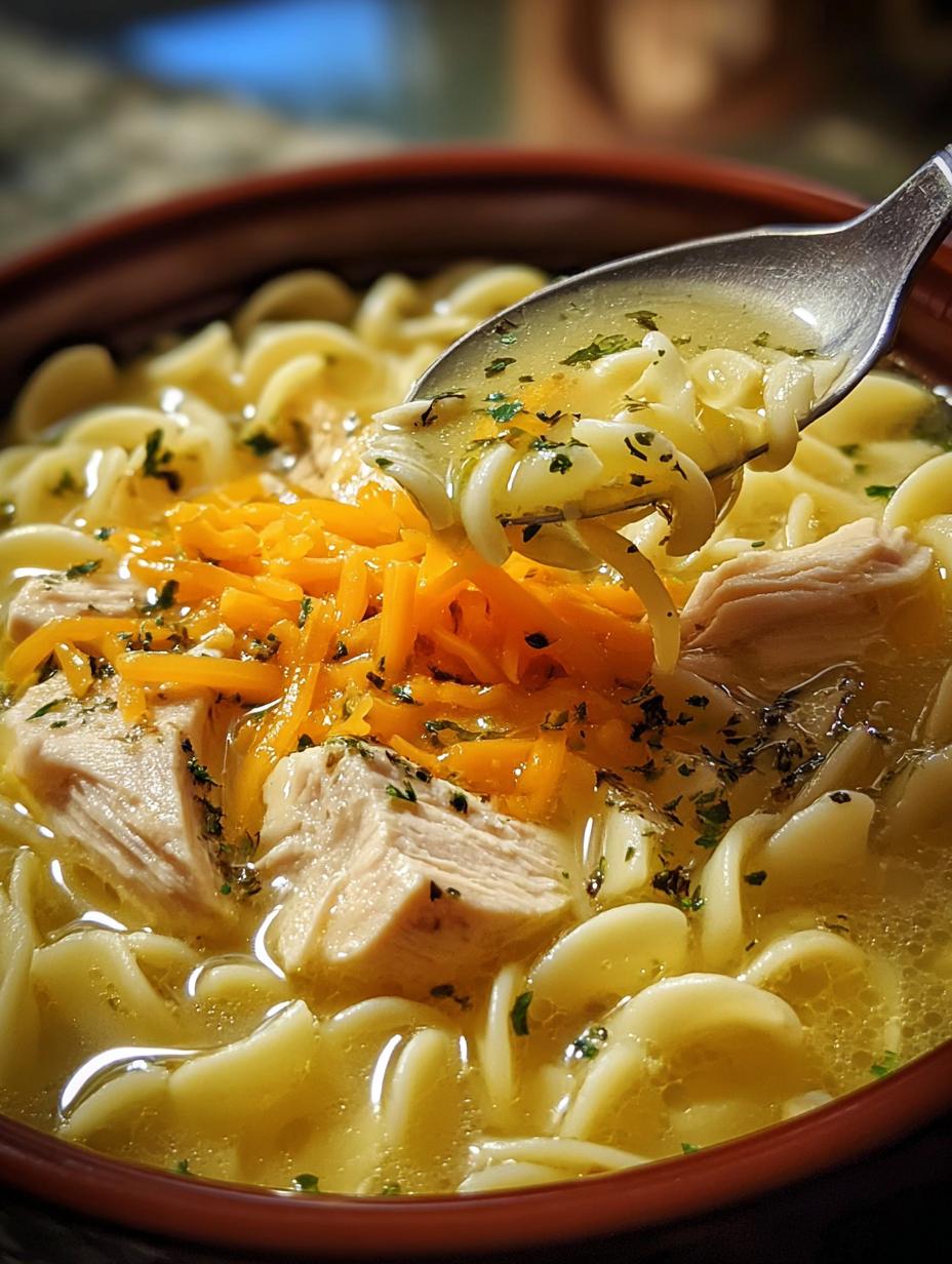 Cheesy Chicken Noodle Soup
