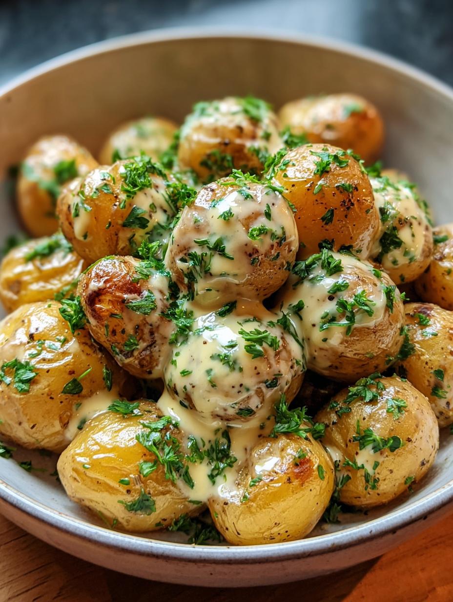 Creamy Garlic Baby Potatoes: 1 Fantastic Recipe - Creamy Garlic Baby Potatoes - additional detail
