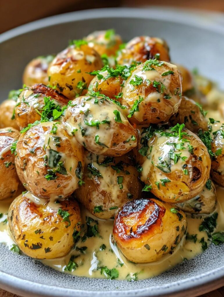 Creamy Garlic Baby Potatoes