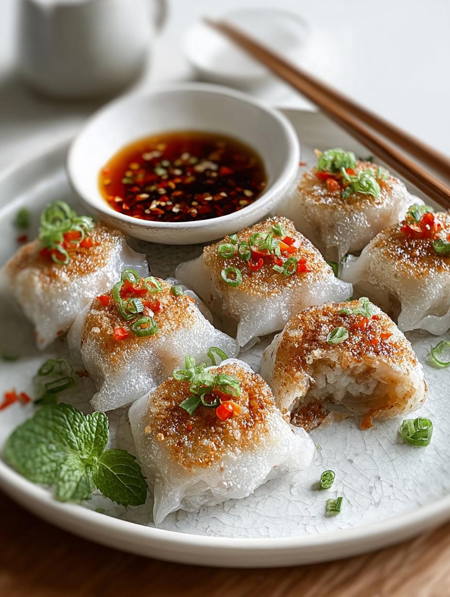 Savory Crispy Rice Paper Dumplings with Garlic Ginger Kick - Crispy Rice Paper Dumplings - main visual representation
