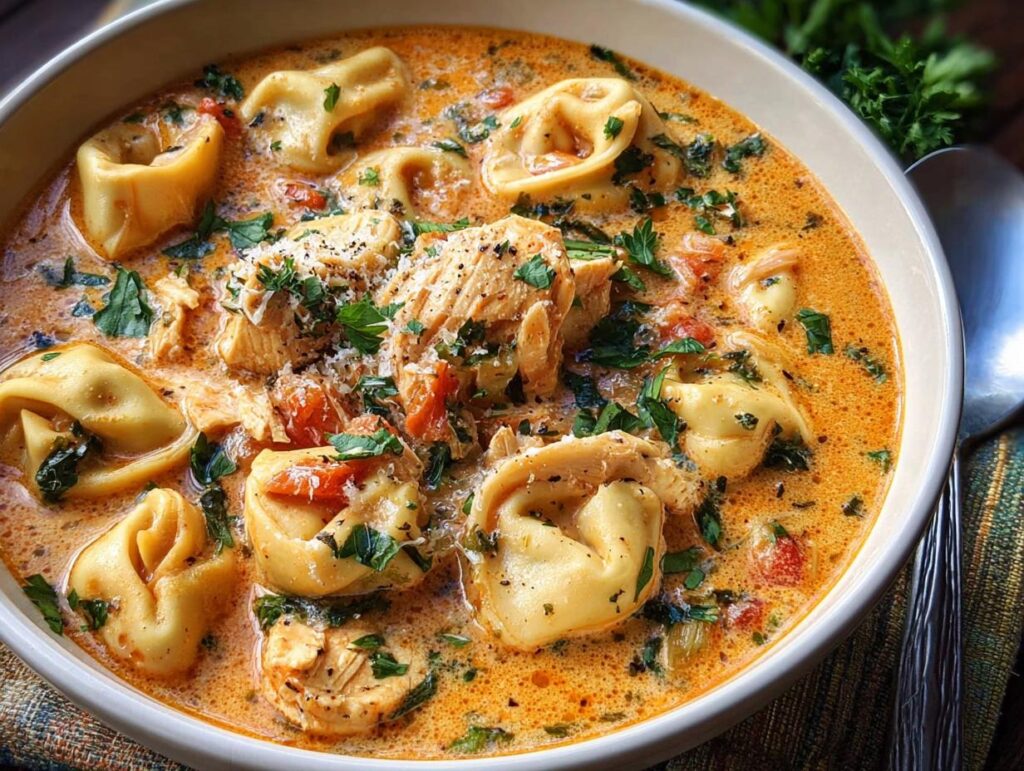 Crockpot Cheesy Chicken Tortellini