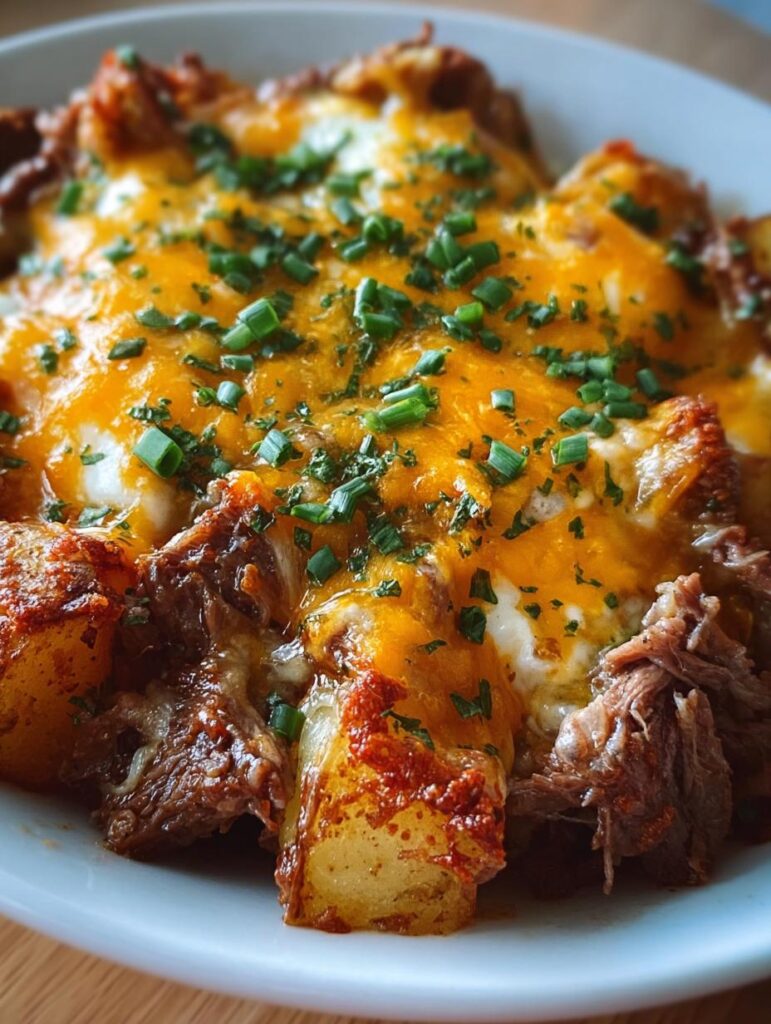 Crockpot Loaded Steak Potato