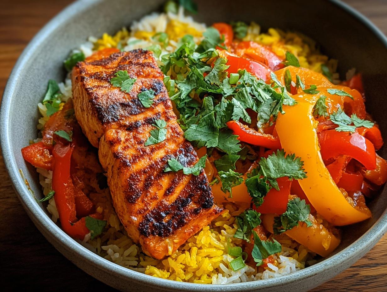 Curried Salmon Rice Bowl: 20-Minute Meal - Curried Salmon Rice Bowl - additional detail