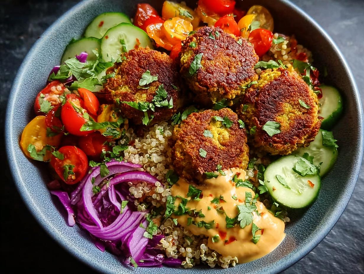 Falafel Power Bowl Quinoa: Amazing 5-Star Meal - Crispy falafel and fluffy quinoa base