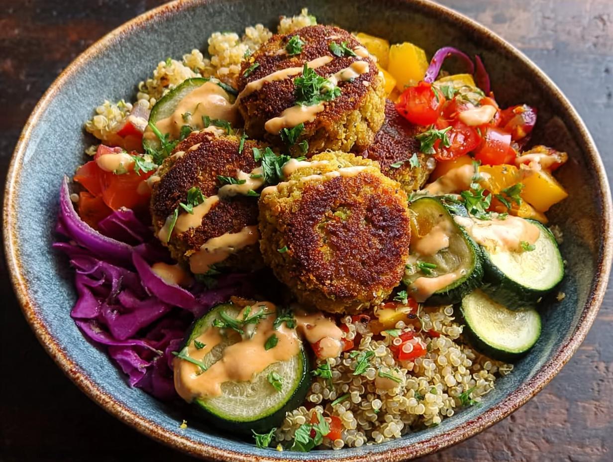 Falafel Power Bowl Quinoa: Amazing 5-Star Meal - Vibrant ingredients for the power bowl