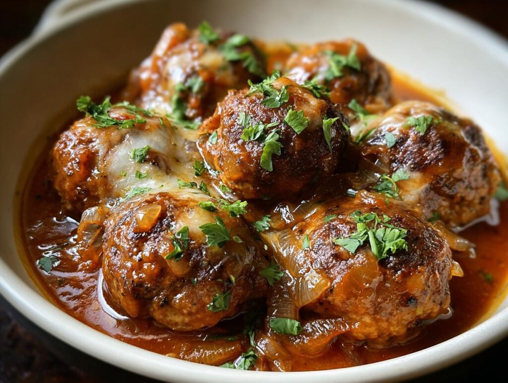 French Onion Meatballs