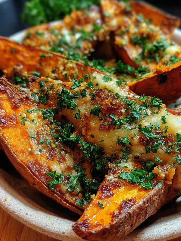 Garlic Parmesan Sweet Potato