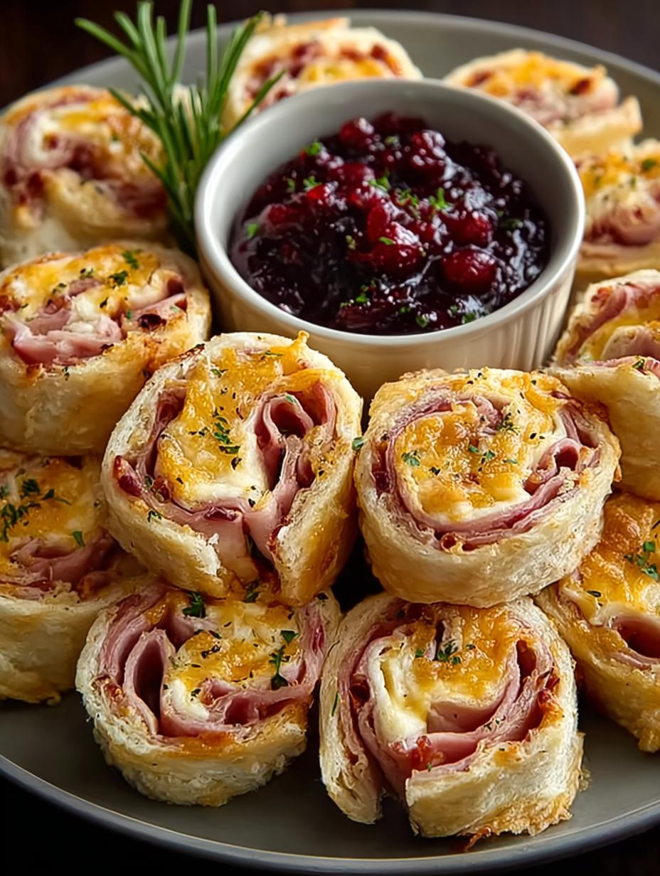 Irresistible Ham Cheese Pinwheels with Cranberry Mustard Dip Recipe - Ham Cheese Pinwheels with - main visual representation