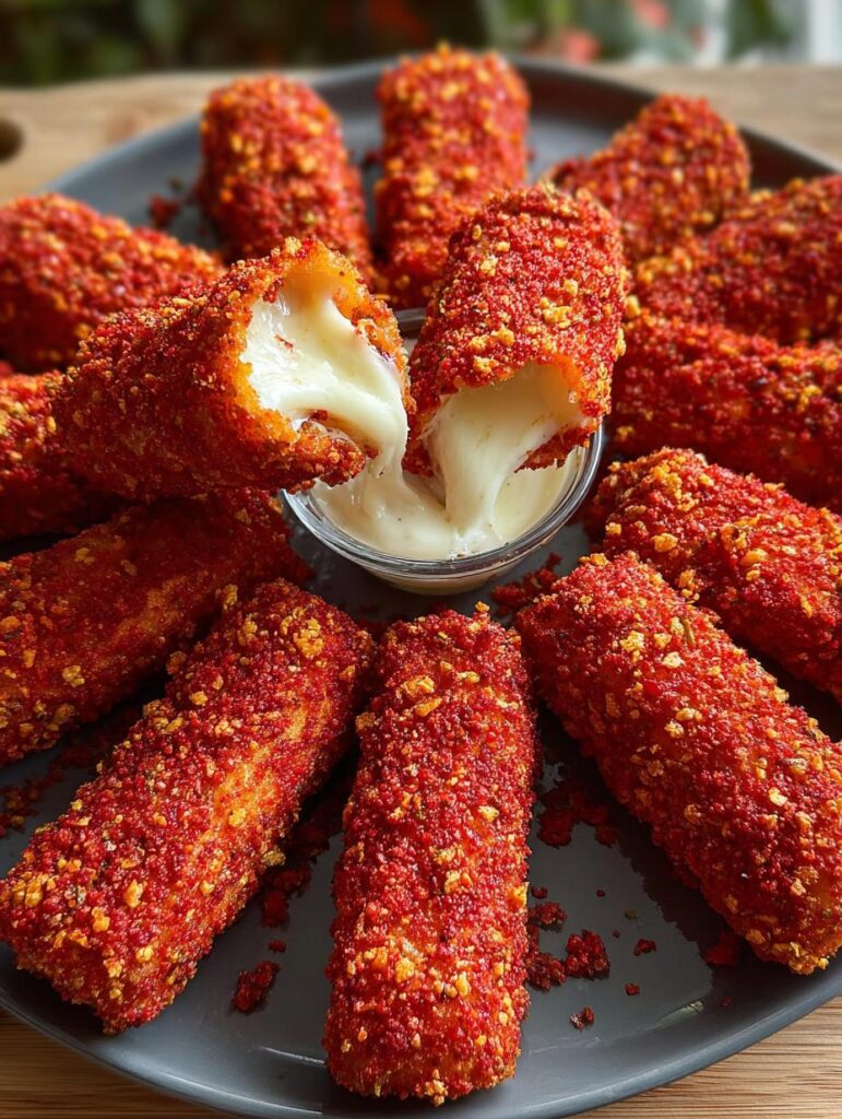 Hot Cheeto Mozzarella Sticks