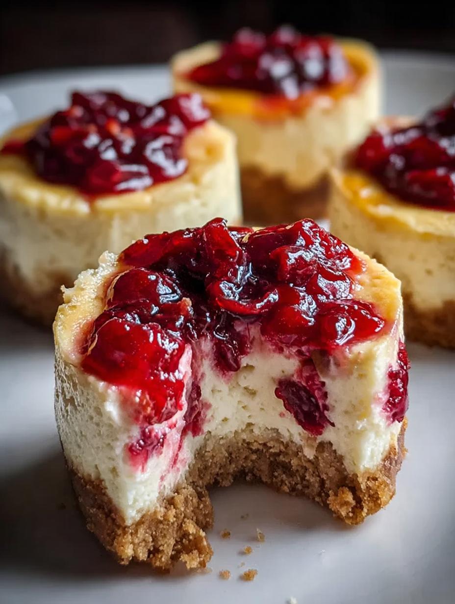 Mini Cranberry Cheesecakes Thanksgiving