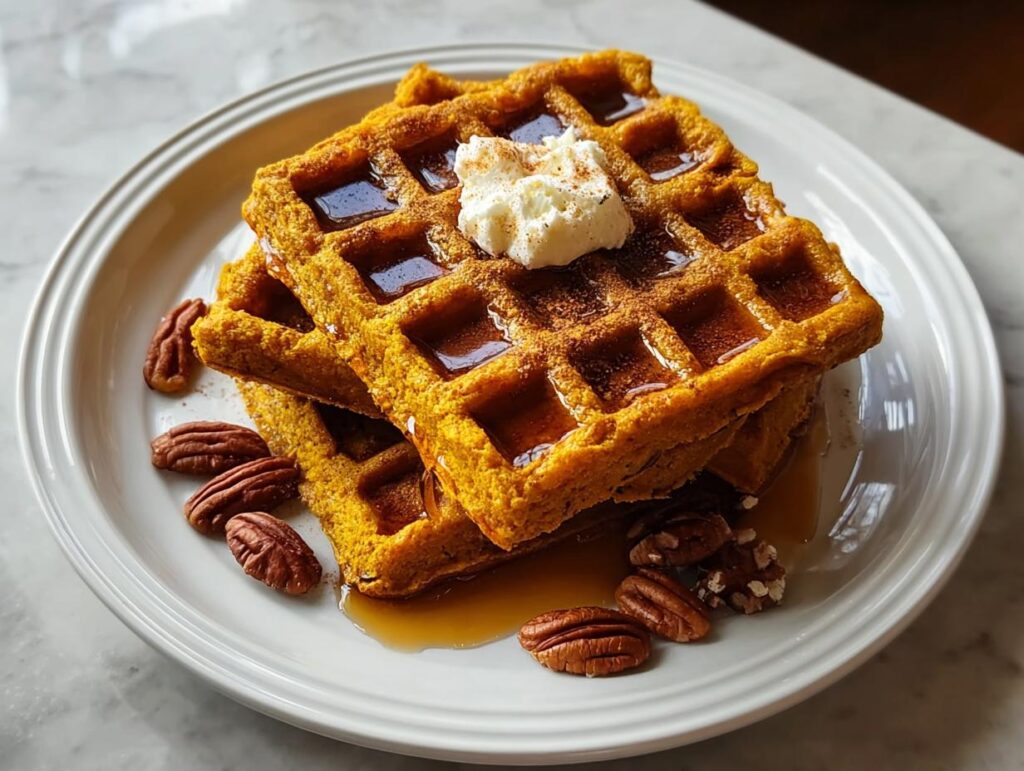 Pumpkin Spice Vegan Waffles