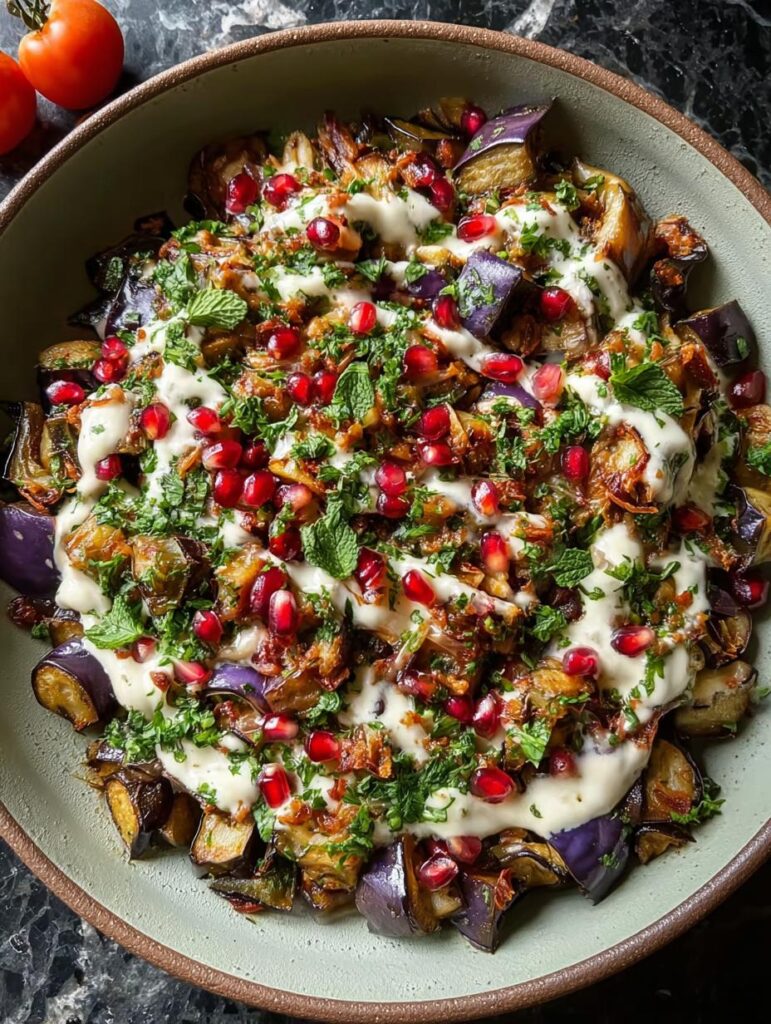 Roasted Eggplant Moroccan Salad