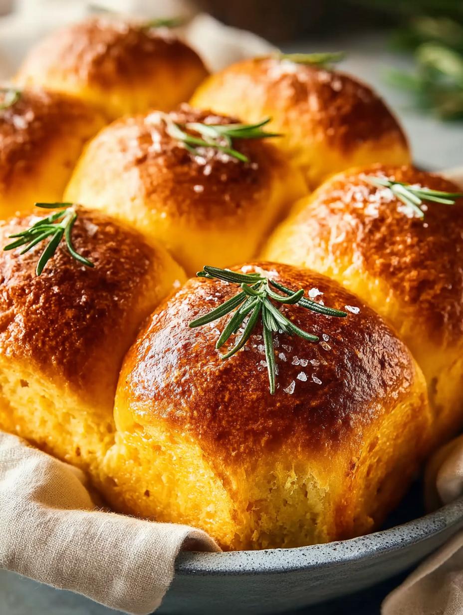 Rosemary Pumpkin Dinner Rolls