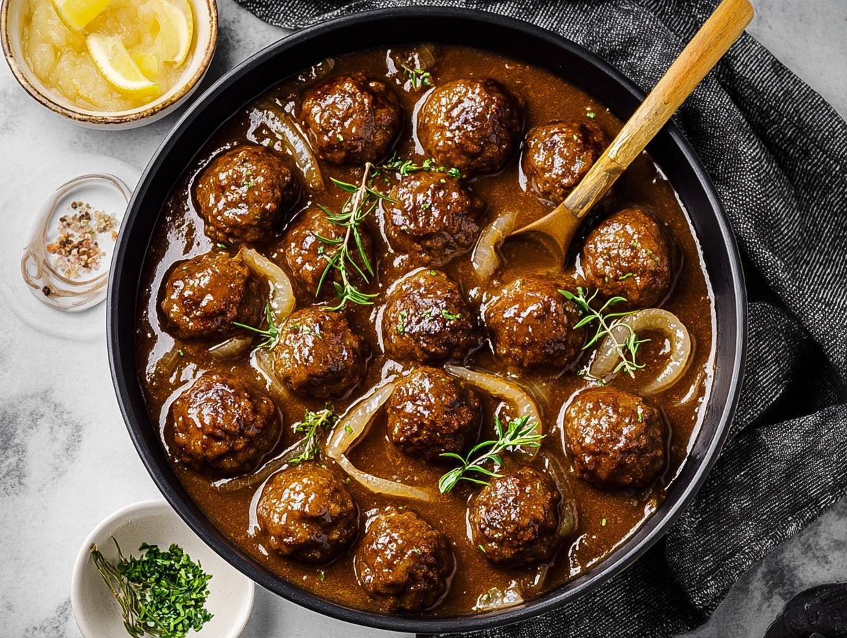 Smothered Meatballs Rich Onion: Amazing Comfort Food - Smothered Meatballs Rich Onion - additional detail