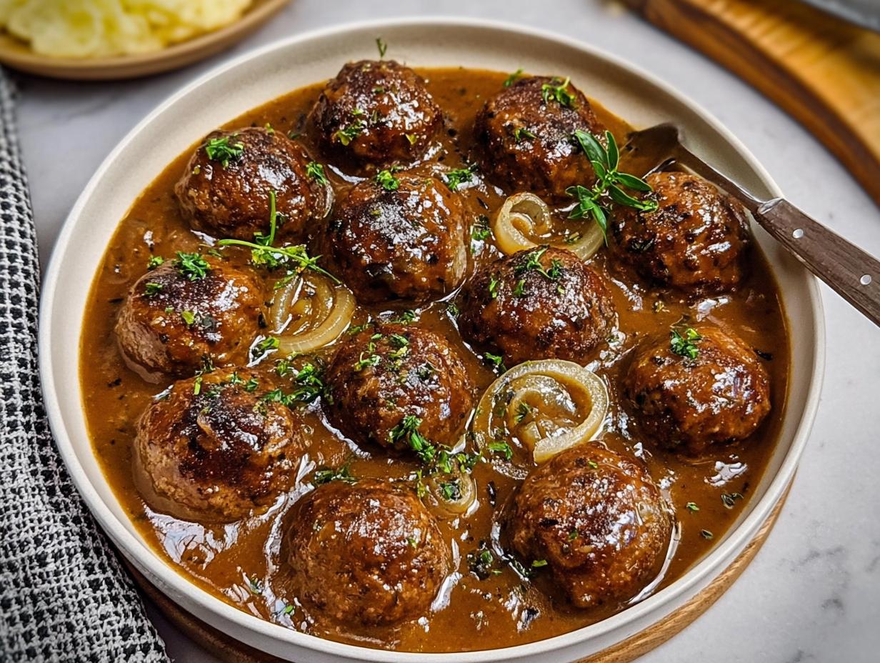 Smothered Meatballs Rich Onion