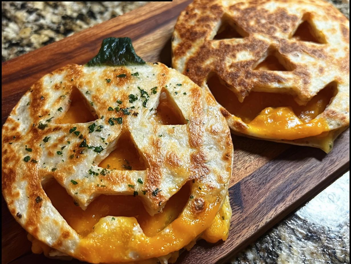 Spooky Jack Lantern Quesadillas: 10 Amazing Halloween Bites - Spooky Jack Lantern Quesadillas - additional detail