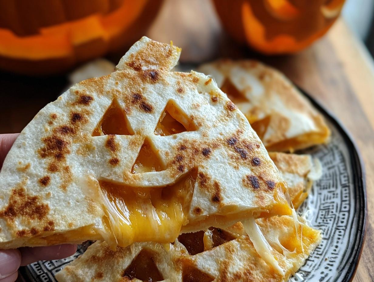 Spooky Jack Lantern Quesadillas