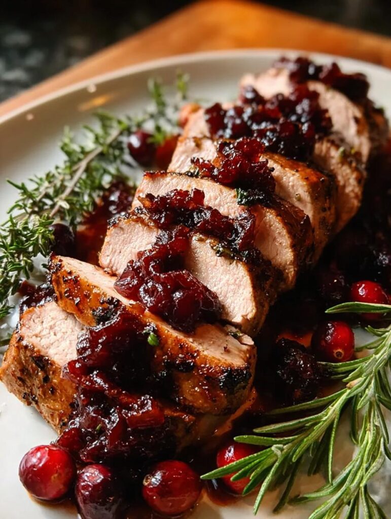 Thanksgiving Pork Tenderloin Cranberry