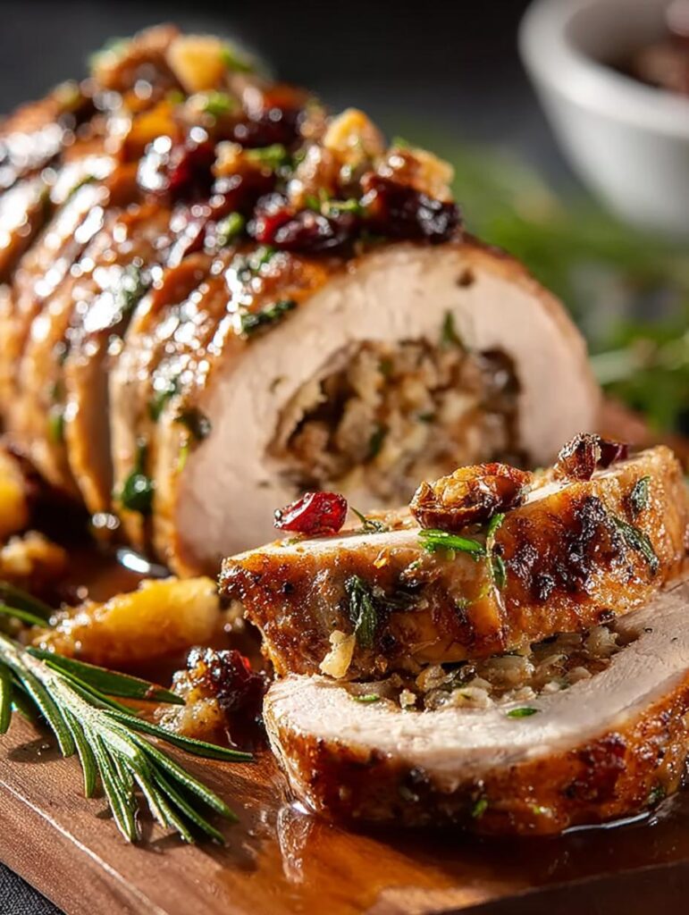 Thanksgiving Stuffed Pork Tenderloin