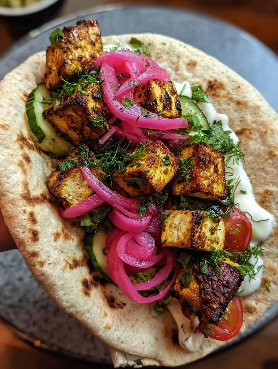 Tofu Greek Souvlaki Wrap: Amazing Flavor! 7 Tofu Greek Souvlaki Wrap: Amazing Flavor! - Vegan Greek Souvlaki Wrap - additional detail
