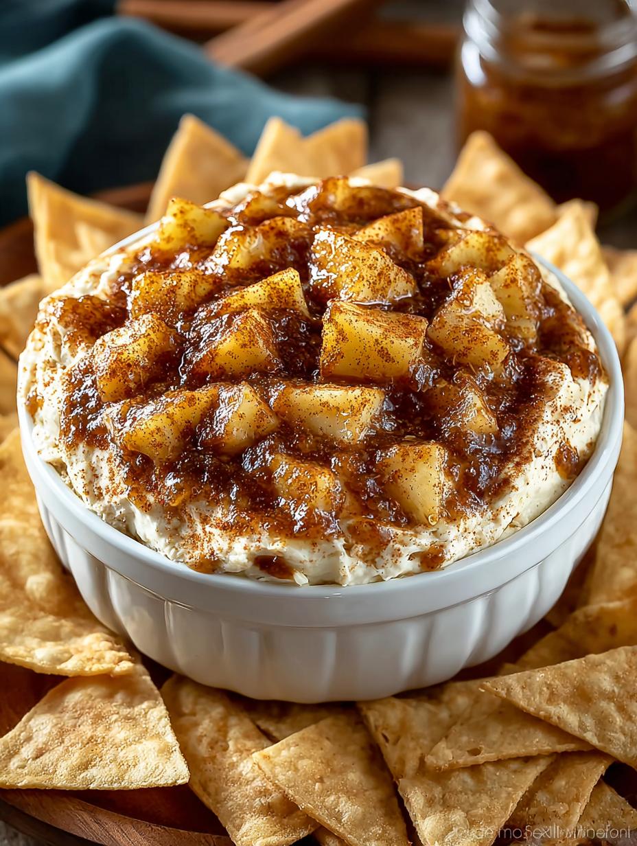 Apple Pie Dip with Cinnamon Tortilla Chips: A Sweet Treat - Apple Pie Dip with - additional detail