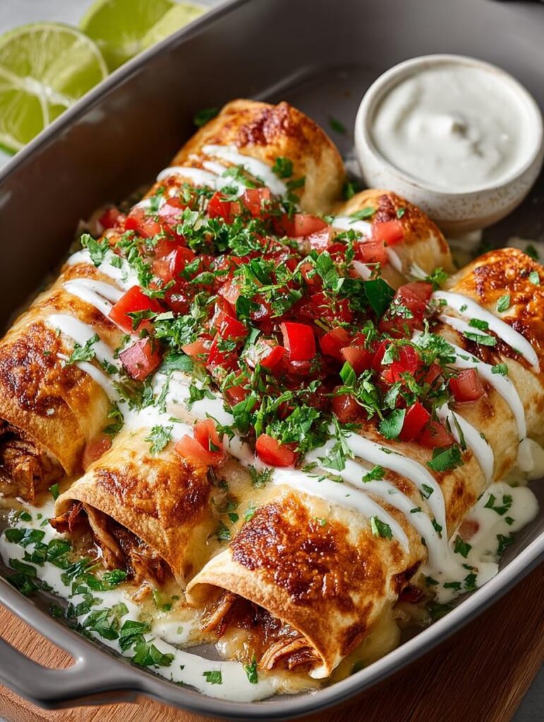 Baked Chicken Chimichangas