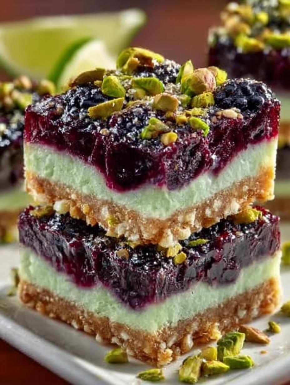 Blackberry Pistachio Dessert Bars