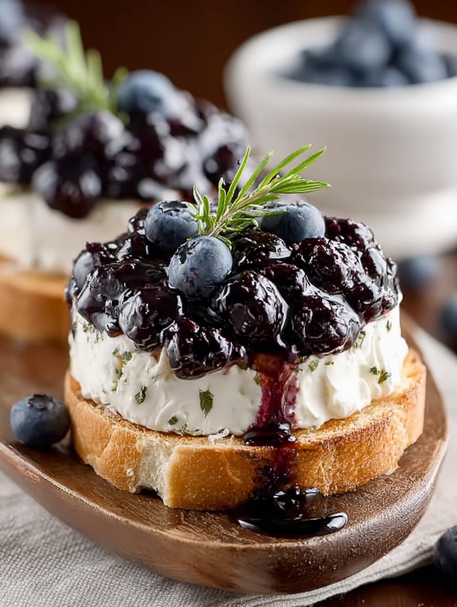 Delicious Blueberry Balsamic Goat Cheese Appetizer - Blueberry Balsamic Goat Cheese - additional detail