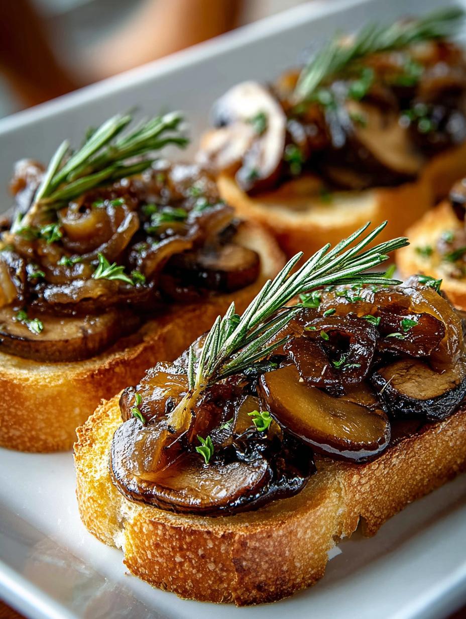 Caramelized Onion Mushroom Crostini