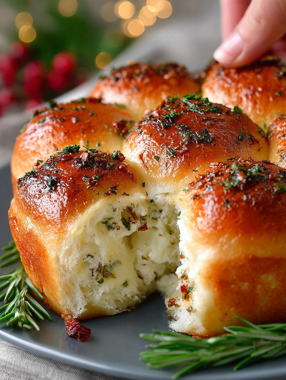 Cheese Herb Dinner Roll Wreath: 24 Buttery Delights - Cheese Herb Dinner Roll - additional detail