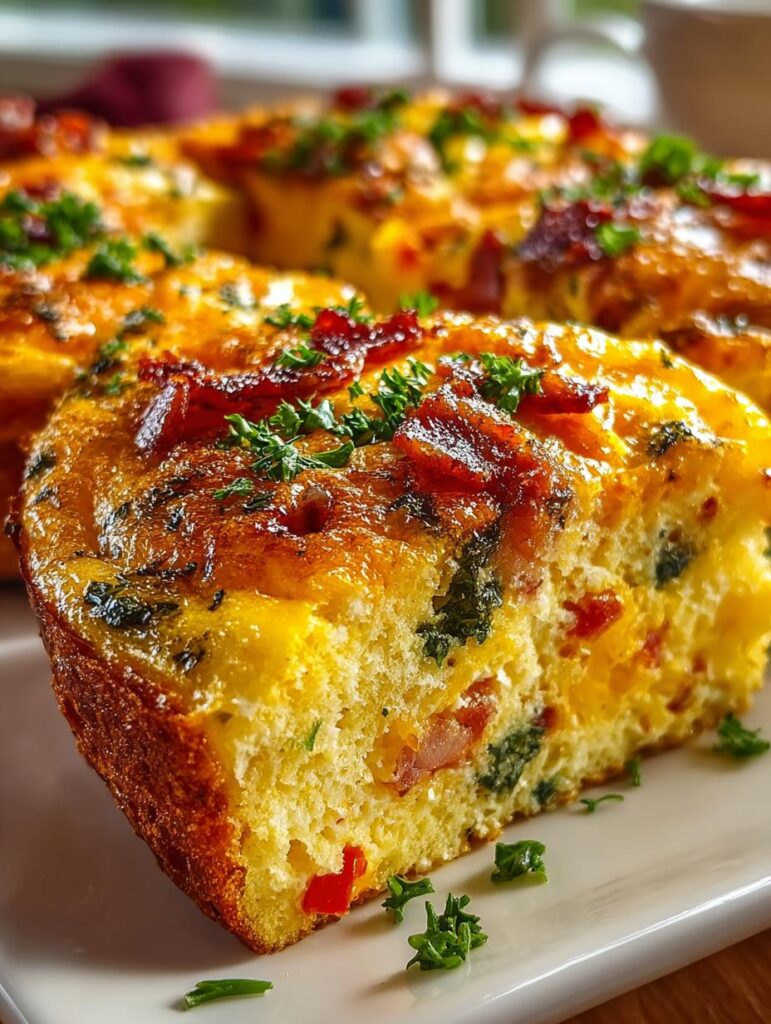 Cheesy Breakfast Biscuit Frittata