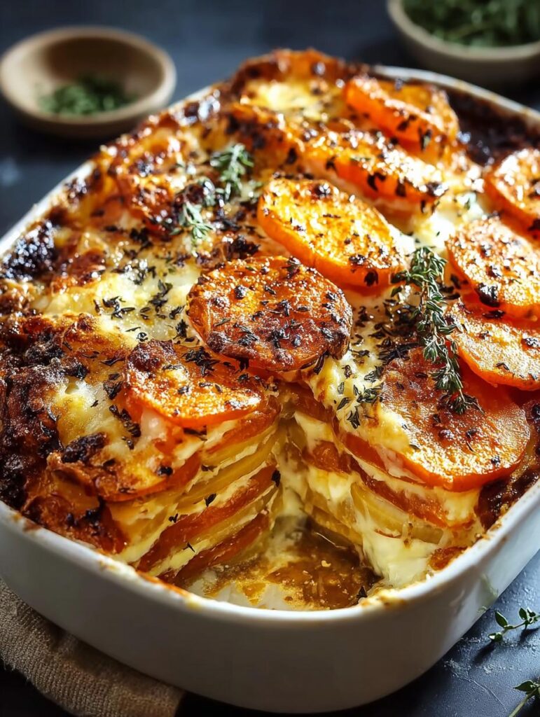Cheesy Root Vegetable Gratin