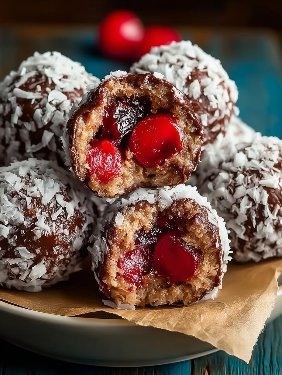 Delicious Cherry Bourbon Balls for Festive Treats - Cherry Bourbon Balls - main visual representation